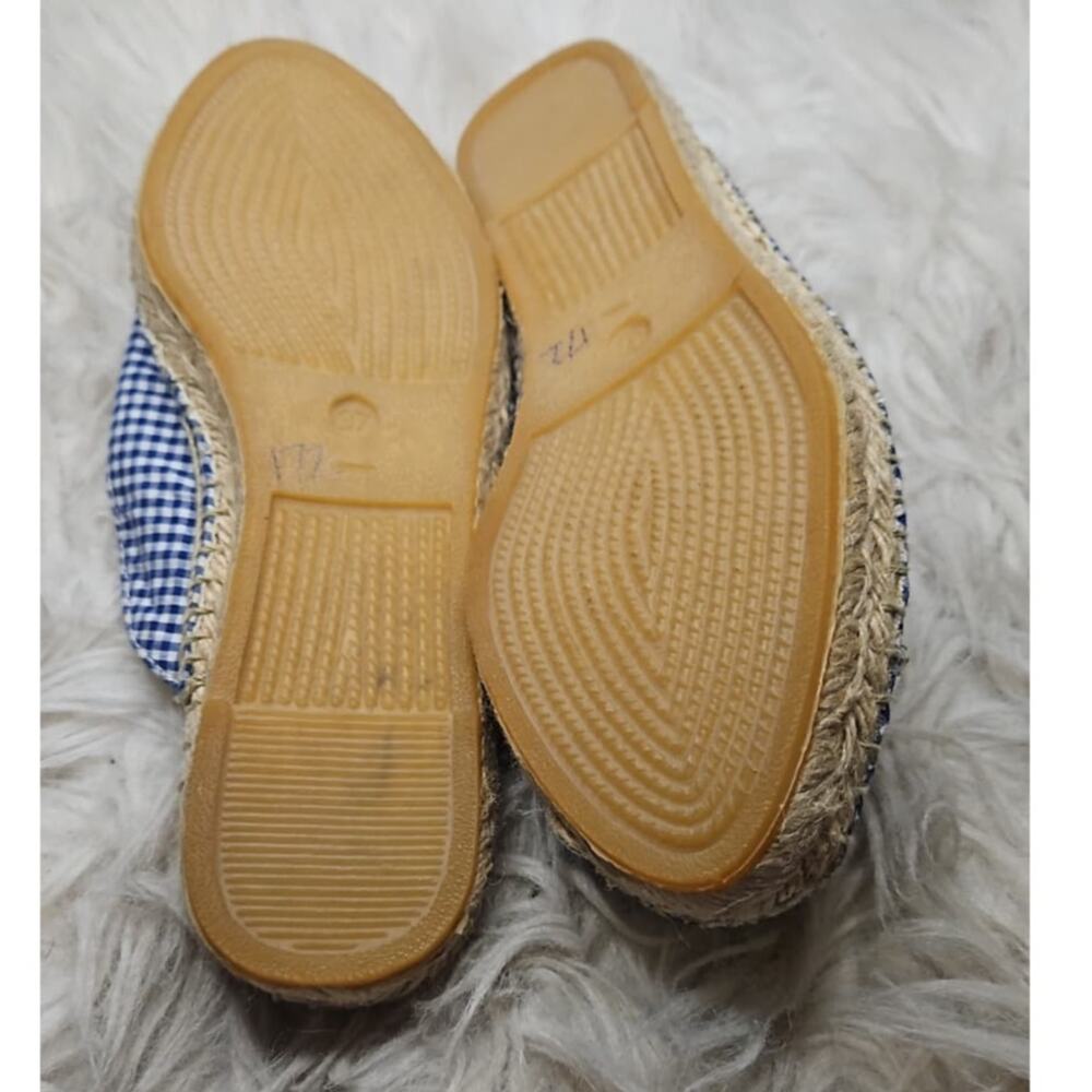 Patricia Green Gingham Glam Jewel Crystal Slip-On Mule Espadrilles in Blue - Picture 4 of 6